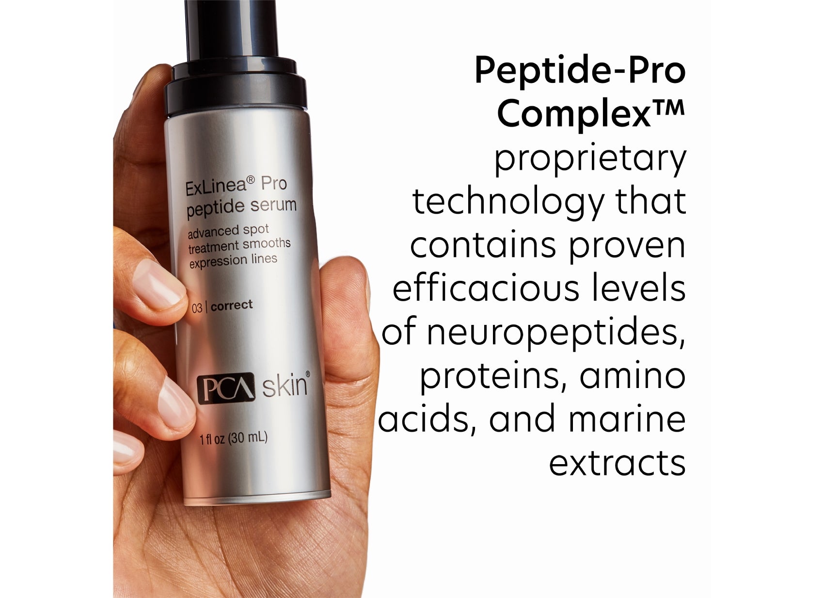 Peptide-Pro Complex proprietary tecnology that contains proven efficacious levels of neuropeptides, proteins, amino acids, and marine extracts