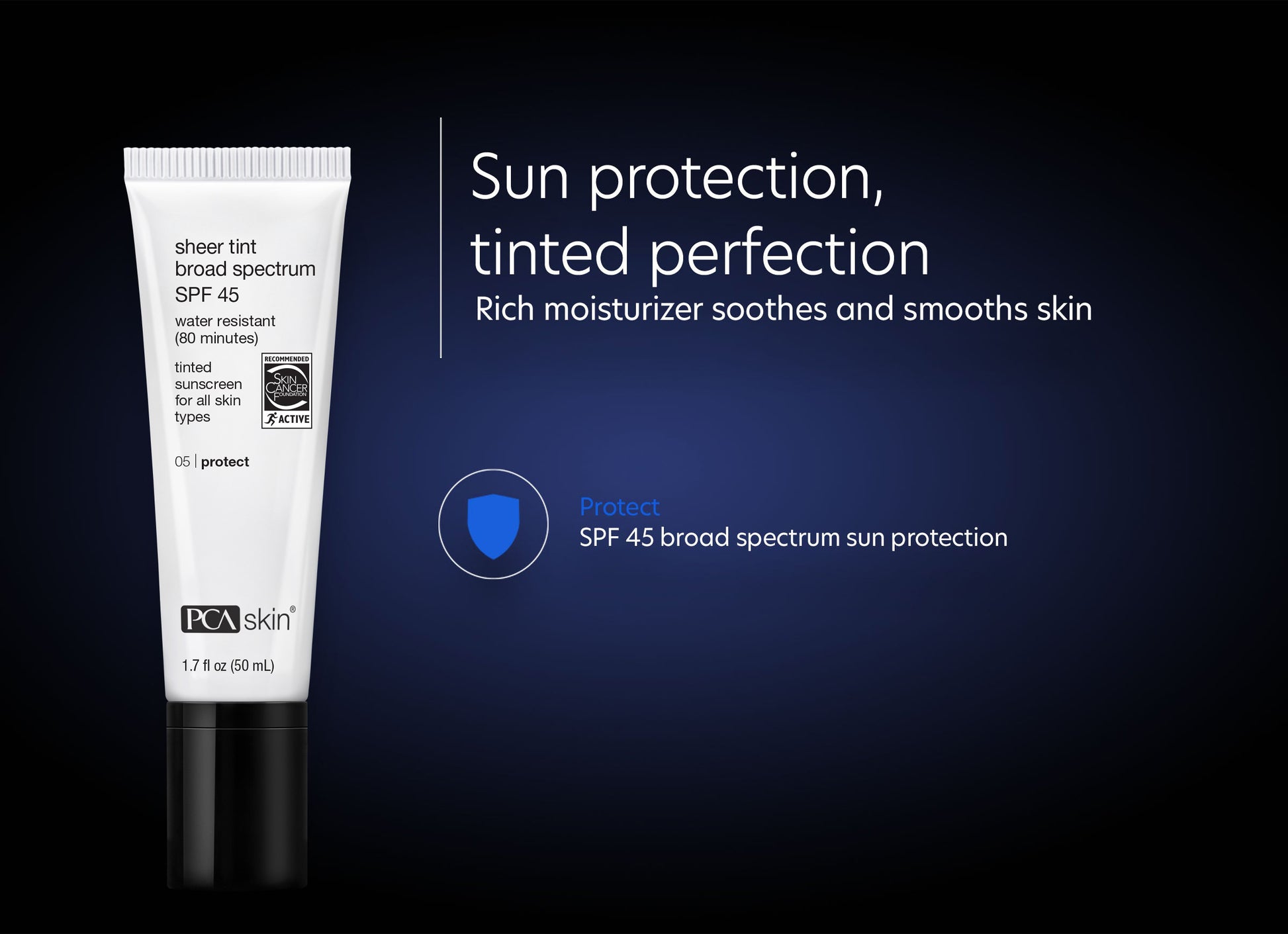 Sheer Tint Broad Spectrum SPF 45 - Sun protection, tinted perfection. Rich moisturizer soothes and smooths skin