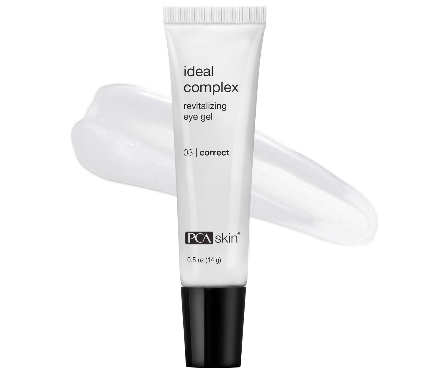PCA Skin ideal complex revitalizing eye gel tube on a white background