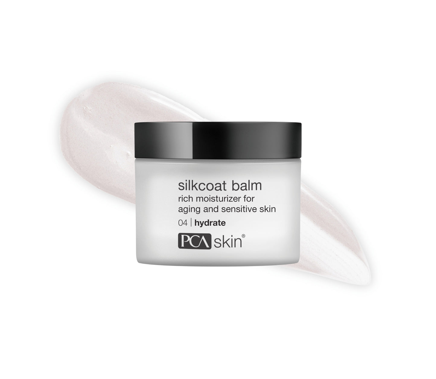 Silkcoat balm jar by PCA Skin on a white background
